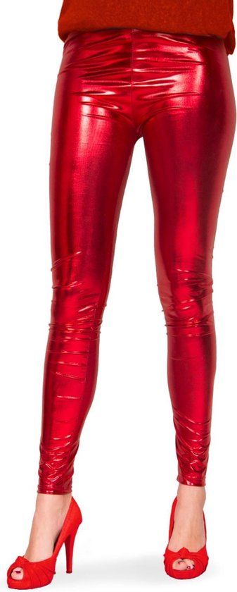 Folat Legging Metallic Rood Maat S/M