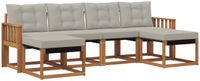 vidaXL - Acacia Hout Loungeset - 6-delig - Naturel en Lichtgrijs