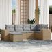 Maison Exclusive - Ensemble de jardin, 6 pièces, avec coussins, beige, en polyrotin