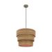 Drievoudige hanger, smile, 1 x e27, leer/donker hout, regx40 x 40 cm