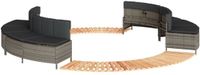 vidaXL - Hottub-ombouw - poly - rattan - massief - acaciahout - grijs