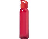 Merkloos / Sans marque Makito Western Europe Glazen waterfles/drinkfles met schroefdop - transparant rood - 470 ml