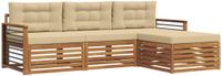 vidaXL - Acacia Hout Loungeset - 4 Zitplaatsen - Natuurlijk en Beige