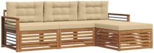 vidaXL - Acacia Hout Loungeset - 4 Zitplaatsen - Natuurlijk en Beige