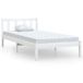 vidaXL Bedframe - Extra Lang - Grenenhout - Wit - 80x220 cm