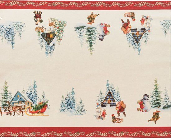 Belum Christmas Landscape Table Runner - 45 x 140 cm - Cotton - Multicolor