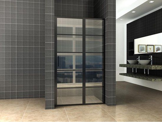 Xellanz Horizon Nisdeur met Vast Paneel Mat Zwart 110 cm - 8 mm Nano - 20.3573