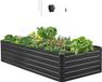Latios Verhoogd Tuinbed - Metalen Moestuinbak & Plantenbak - 203,2 x 101,6 x 47 cm - Grijs