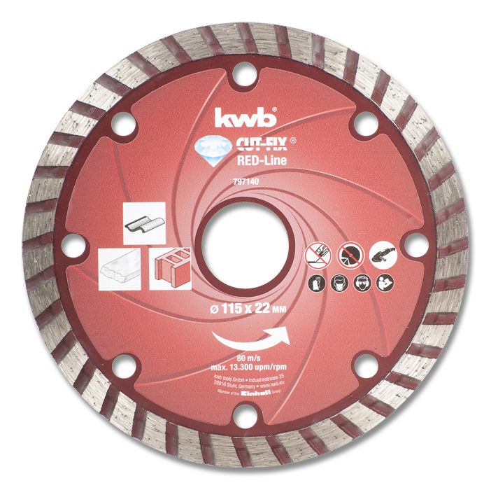 kwb 797140 - Haakse slijper-accessoires - 115 mm - rood