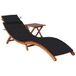 VidaXL Fauteuil Zwart gestoffeerd zitting acaciahout