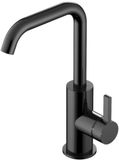 Hotbath Ace - Wastafelmengkraan - zonder Waste - met Draaibare Uitloop - Geborsteld Zwart PVD - Opbouw - Messing - V02