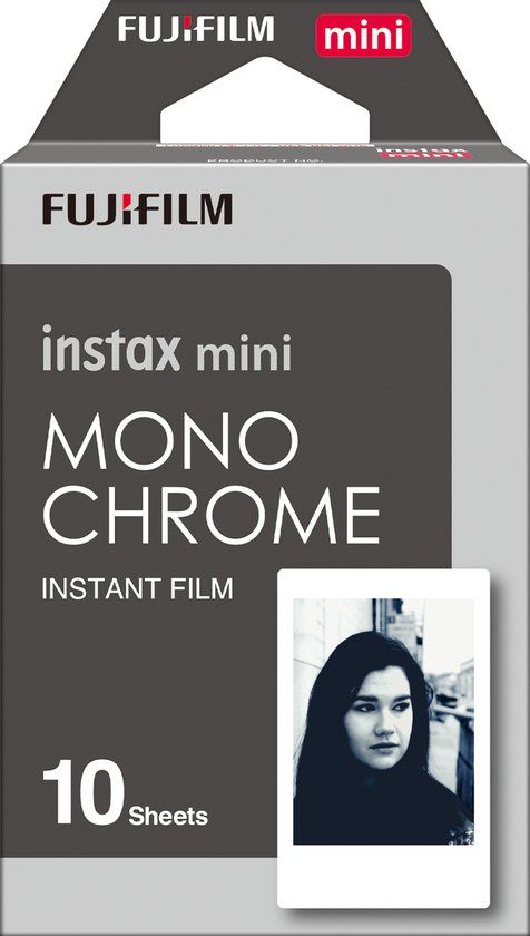Fujifilm Instax Mini Monochrome Film - 10 Exposures - Compatible with Instax Mini Cameras