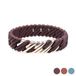 TheRubz Bracelet Femme Acier tressé Marron/Argent 15 mm