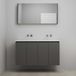 Ensemble de meubles de salle de bain en ligne - 120 cm - Kit - 4 portes sans poignée - Lavabo en acrylique - sans trou de robinetterie - Armoire miroir - Anthracite mat