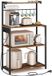 VASAGLE Bar à café – 4 niveaux – Avec 8 crochets en S et prises – Marron vintage-noir – 40 x 80 x 140 cm