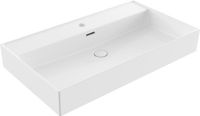Saniclass Legend lavabo - 81x47x13cm - avec trop-plein - 1 vasque - 1 trou de robinetterie - céramique - blanc brillant