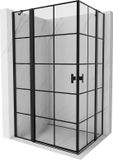 Mexen Mist Duo porte battante de cabine de douche 110 x 105 cm, grille noire, noir