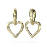 Guess Oorbellen voor dames, hartoorbellen, goudkleurig, kristallen sieraden