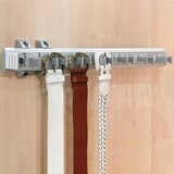 Eleganca Kledingstang Riemhouder - Uittrekbaar riemenrek - Grijs - 7 haakjes