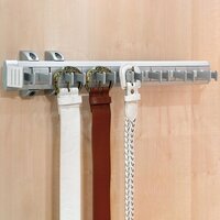 Eleganca Kledingstang Riemhouder - Uittrekbaar riemenrek - Grijs - 7 haakjes