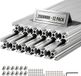 Latios Aluminiumprofielen 20x20 T-sleuf - Set 12 Stuks 2 m - Geanodiseerd EU-profiel - Extra Sterke Geëxtrudeerde Rail - Voor 3D-printer en CNC Werkbank - Zilver