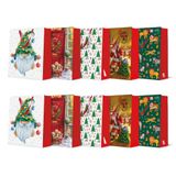 PAW Cadeauzakjes voor Kerstmis, 33,5 x 26,5 x 13 cm, 10 stuks, 5 designs, grote cadeauzakjes met handvat