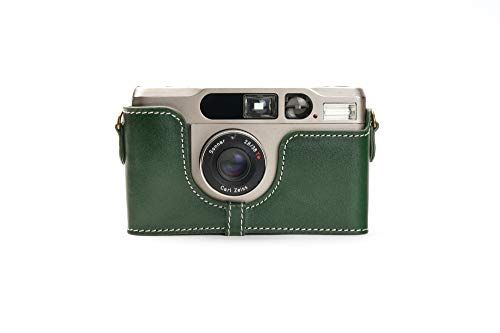 Zakao Hoesje voor Contax T3, Handgemaakte Echt Lederen Half Camera Hoesje Cover voor CONTAX T3 Met Hand Band