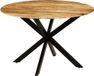 Maison Exclusive - Table à manger en bois de manguier massif brut et acier 120 x 77 cm
