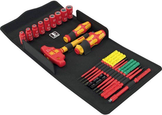 Wera Kraftform Kompakt VDE 24 Allrounder Set 1 Wisselklingset VDE Kruiskop Phillips, Kruiskop Pozidriv, Torx, Plat, Inbus