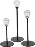 Boltze Home Set de chandeliers métal et verre noir 3 pièces Ø7cm