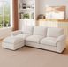 MODENUIT Canapé d'angle 260 x 154 x 86 cm - 4 places avec ottomane et fonction couchage - Salon - Chenille beige