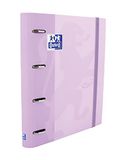 Oxford Touch map, 4 ringen, A4, hardcover, rubberen sluiting, 5 x 5 rasterinzetstukken en 5 gekleurde banden, stickervel, mauve