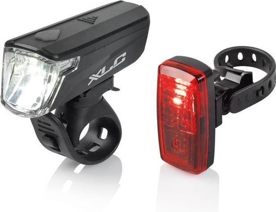 XLC Capella CL-S20 Verlichtingsset, black/red 2020 Fietsverlichting batterijen