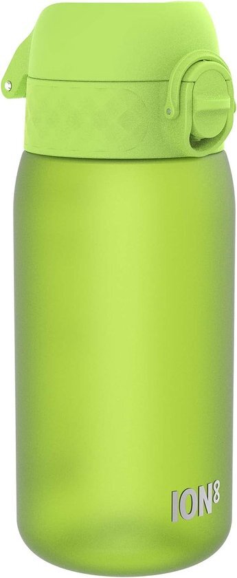 Groene ion8 Waterfles voor kinderen, drinkbeker, lekvrij, BPA-vrij, 350 ml