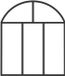 Vente-unique Atelierraam en arc de cercle en aluminium noir thermolaqué 90 x 105 - (L x H) - ARLUNA
