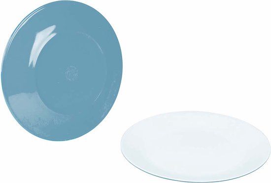 Bo-Camp Dinerbord - Two-Tone - Melamine - 4 Stuks - Blauw