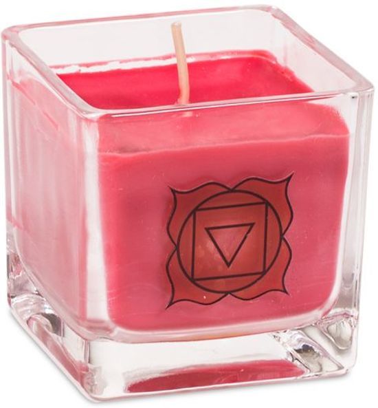 Yogi & Yogini naturals Koolzaadwas ecologische geurkaars 1e chakra 6x6x6 cm
