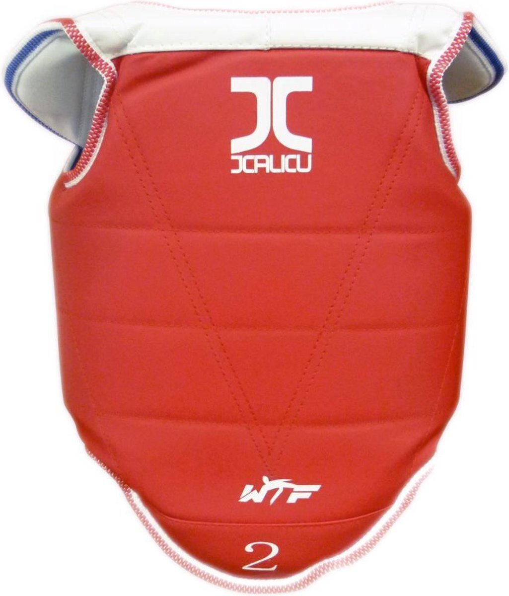 Jcalicu Taekwondo-borstbeschermer Premium JC | WT-goedgekeurd - Product Kleur: Rood / Blauw / Product Maat: XL wit