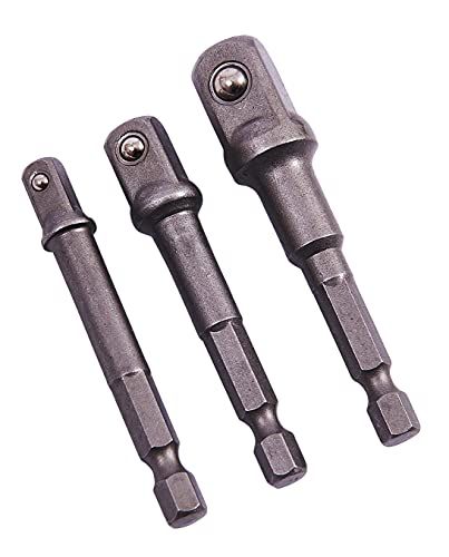 Amtech I5700 Socket Driver Set, Hex Extension Adapter, 3 Stuk 1/4", 3/8" en 1/2", voor Impact Driver