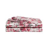Betsey Johnson - Kingsize lakens, luxe satijnen beddengoedset, glad en zijdeachtig woondecoratie (vintage bloemen roze, koning)