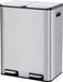 Poubelle double pour cuisine - Poubelle pour tri des déchets - 2 x 30 litres - Inox - Couvercle à pression - Écologique