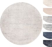 TESSO LIVING Modern Laagpolig Vloerkleed Rond – 120 cm – Lichtgrijs
