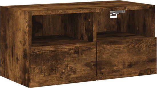 vidaXL Tv-wandmeubel - 60x30x30 cm - Bewerkt Hout - Gerookt Eikenkleurig