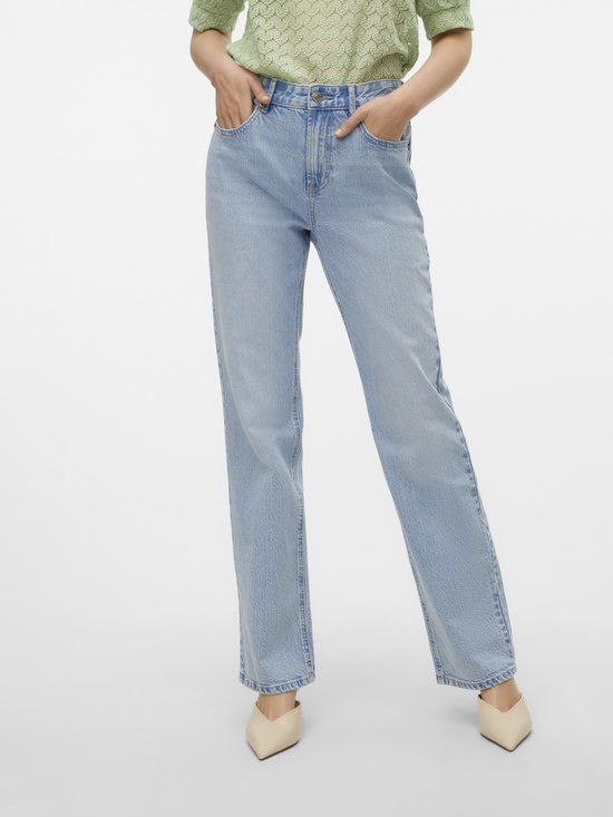 Vero Moda VMTESSA High Rise Straight Fit Jeans Light Blue Denim W27 x L30