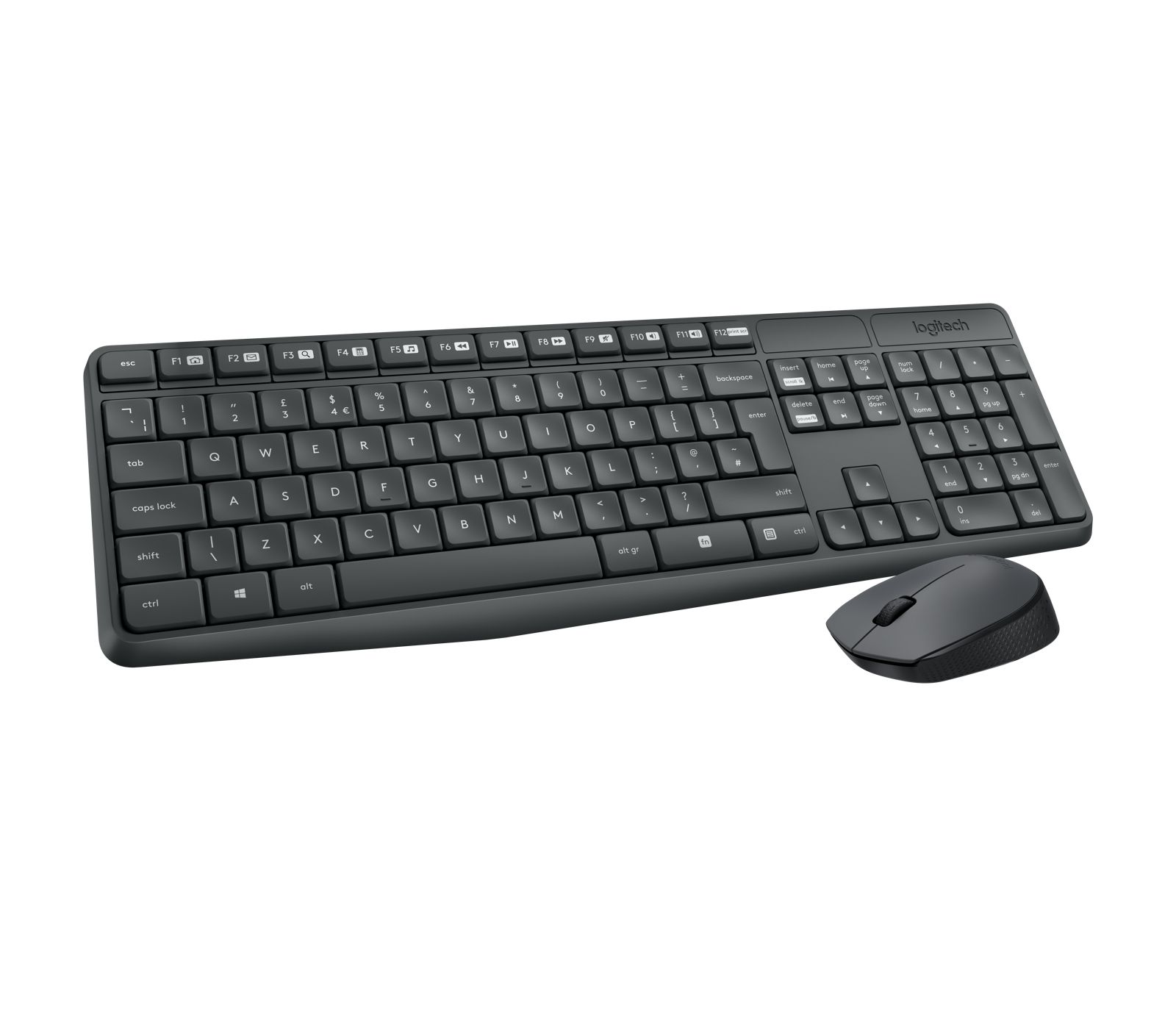 Logitech MK235 Draadloos Toetsenbord en Muis Combo - QWERTY US International - Grijs