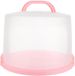 Ibenzoa® Robuste conteneur à gâteau en plastique avec couvercle et plateau de découpe, 10 pouces, rose