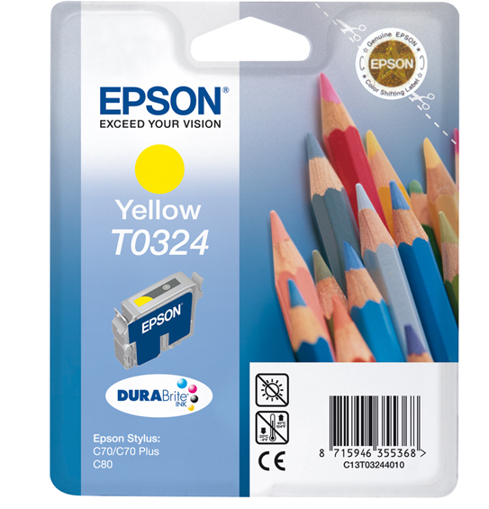 Epson Pencils inktpatroon Yellow T0324 DURABrite Ink single pack / geel