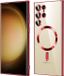 Techsuit Luxury Crystal Back Cover hoesje met MagSafe voor Samsung Galaxy S23 Ultra - Transparant/Rood