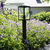 Nostalux Soho Terras Buitenlamp Staand Zwart - Helder Glas - 90cm