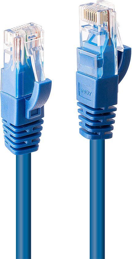 LINDY 48021 RJ45 Netwerkkabel, patchkabel CAT 6 U/UTP 7.50 m Blauw 1 stuk(s)
